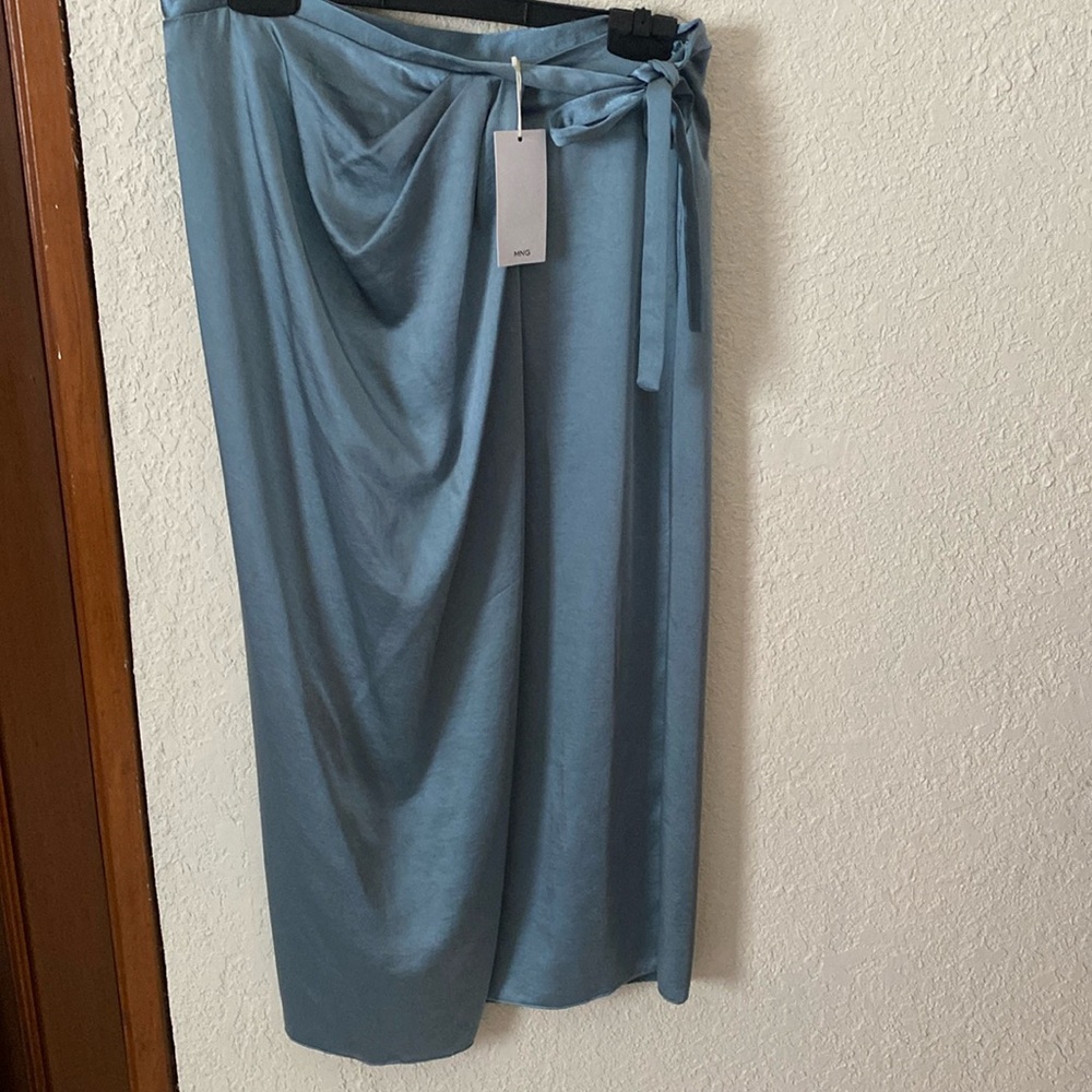 Mango - Satin Wrap Skirt - Size L NWT